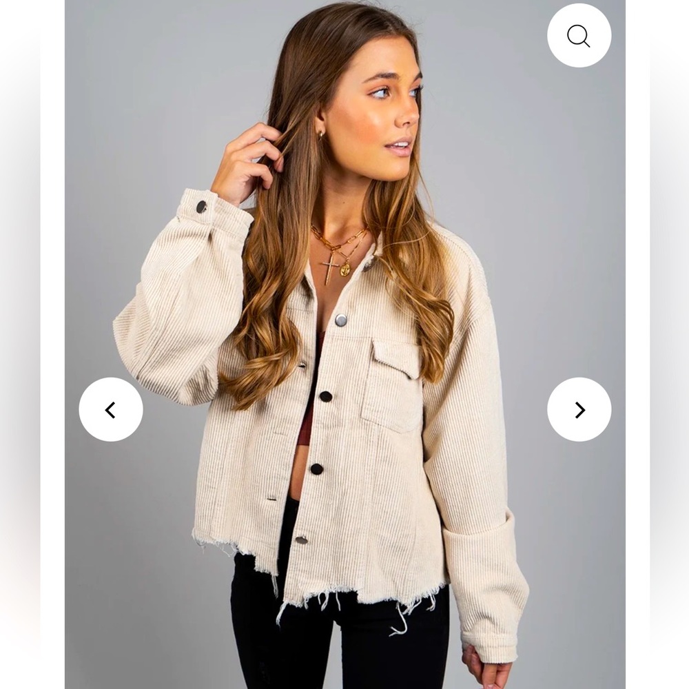 12th Tribe Distressed Corduroy Jacket - Oversized